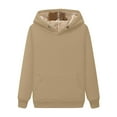 thumbnail image 2 of XFLWAM Womens Casual Winter Warm Fleece Lined Pullover Hooded Sweatshirt Khaki XL, 2 of 5