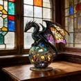 thumbnail image 5 of Gothic Stained Glass Dragon Statue, Colorful Figurine with Display Base, Ornamental Sculpture for Living Room Bedroom Office Bookshelf, Unique Home Gothic Decor, 5 of 6