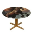 thumbnail image 3 of ONETECH Abstract Indian Tribal War Horse Round Tablecloth -Rustic Western Forest Horse Design Waterproof Anti Tablecloths,Parties, Weddings, Kitchen Table Cover, 3 of 7
