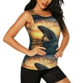 thumbnail image 2 of Bixox Women's Sunset Ocean Whale Printed Sleeveless Fitness Workout Running Quick-Dry Tank Top, 2 of 5