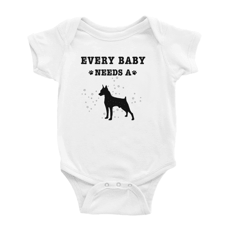 

Every Baby Needs A Miniature Pinscher Dog Cute Baby Jumpsuits For Boy Girl 0-3 Months
