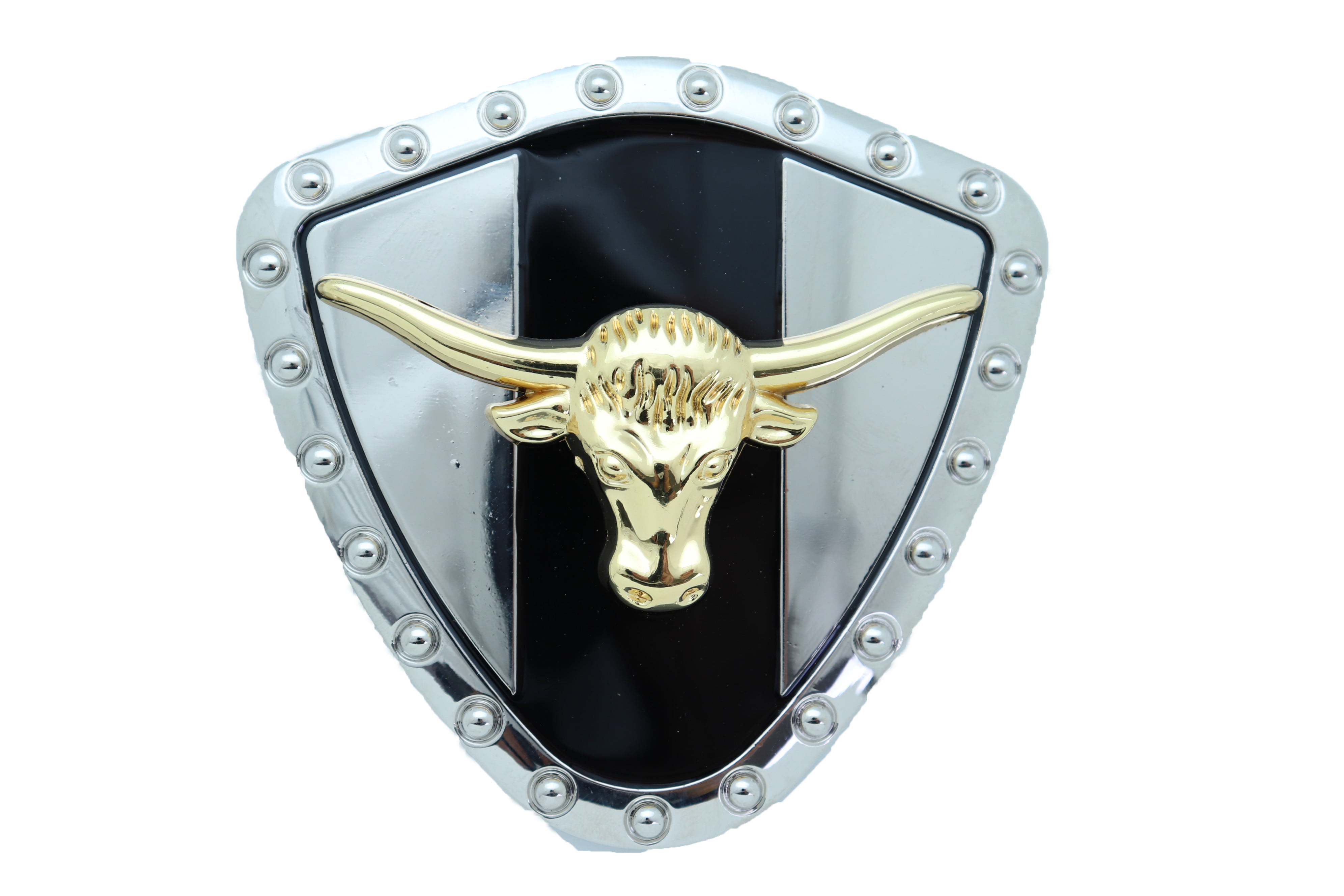 Men Belt Buckle Western Fashion Gold Bull Silver Metal Texas Long Horns Cow 3D 