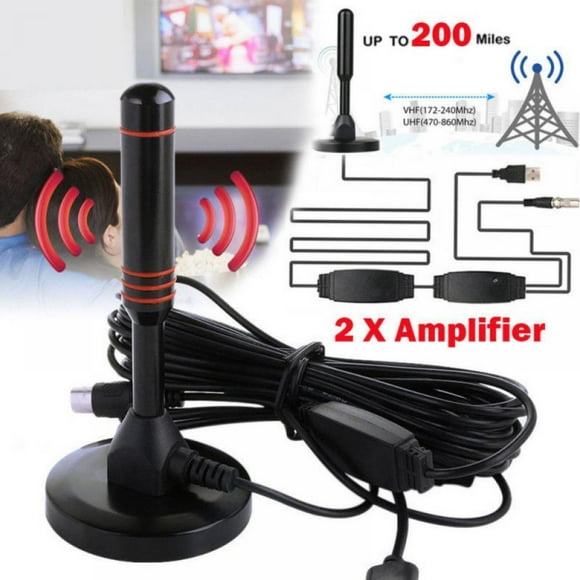 EASTIN Wuffmeow Antenne USB Intérieure pour Téléviseur Numérique HD Portée de 200 Miles Skywire TV 1080P 4K Câble Coax 16 Pieds