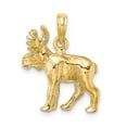 thumbnail image 2 of FB Jewels 14K Yellow Gold 3D Moose with Antlers Forward High Polish and Textured Pendant, 2 of 4