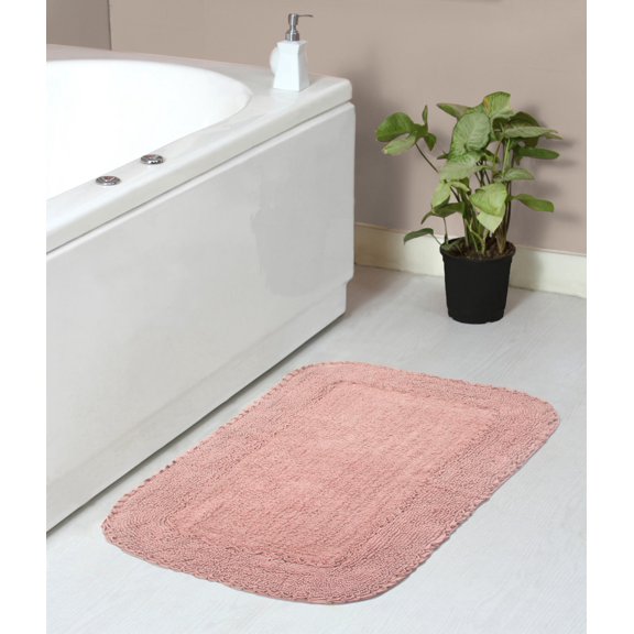 Home Weavers Radiant Collection Bathroom Rug 100% Cotton Bathroom Rugs Set, Machine Washable Rug, Soft & Absorbent bath Rug, Kitchen Mat, Bath Rug, Bath Floor Mat Non Slip, 21"x34" Rectangle, Pink