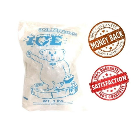 1 Gallon Twist Tie Plastic Bags AquaNation - 3lbs BPA Free FDA Food Grade Safe Plastic Ice Bags (Pack of 100) Puncture Proof 9 x 15.5 inch (1.25 mil) with Twist Ties ()