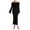 Black, variant on Women’s Fall Fold‑Over Off‑Shoulder Long‑Sleeve Mermaid Body‑Con Floor‑Length Textured Knit Maxi Dress for Wedding‑Guest and Cocktail Parties Size S‑L