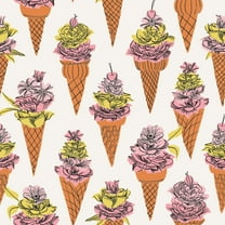 By Dylan M Floral Ice Cream Orange Peel & Stick Wallpaper