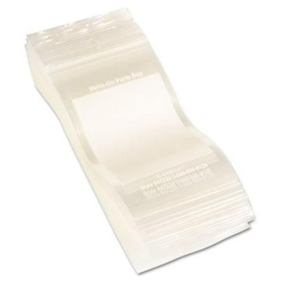 Write-On Recloseable Small Parts Bags, Poly, 3 x 5, Clear, 1000-Carton