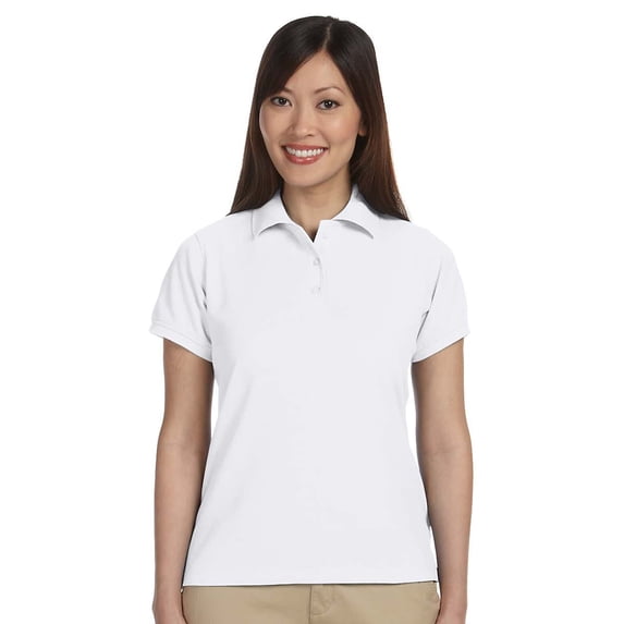 Harriton M280W Ladies Wrinkle Free Polo Shirt - White - X-Large