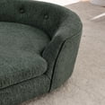 thumbnail image 5 of Oversized Oval Semi-Enclosed Dog Sofa, Olive Green Durable Linen Pet Bed with Button-Tufted Backrest, 130lbs Capacity, 5 of 10