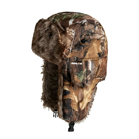 TELOLY Unisex Cap Camouflage Plush Lining Ear Protection Brimless Windproof Autumn Winter Thicken Riding Trapper Hat for Outdoor