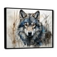 thumbnail image 2 of Designart "Blue-Grey Wolf'S Minimal Expression I" Animals Wolf Floater Framed Canvas Wall Art, 2 of 5