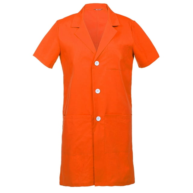 Men's Short Sleeves Lab Coat Laboratory Doctor Workwear