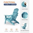 thumbnail image 4 of WINSOON All-Weather HDPE Adirondack Chair, Folding Design, Wide Seat with Cup Holder for Garden, Yard & Patio,Baby Blue, 4 of 7