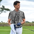 thumbnail image 4 of Salouo Optical Zebra Illusion for Men's Short Sleeve Polo Shirts,Polo Shirts for Men Performance Short Sleeve Golf Shirt Athletic Casual Collared T-Shirt-4X-Large, 4 of 8