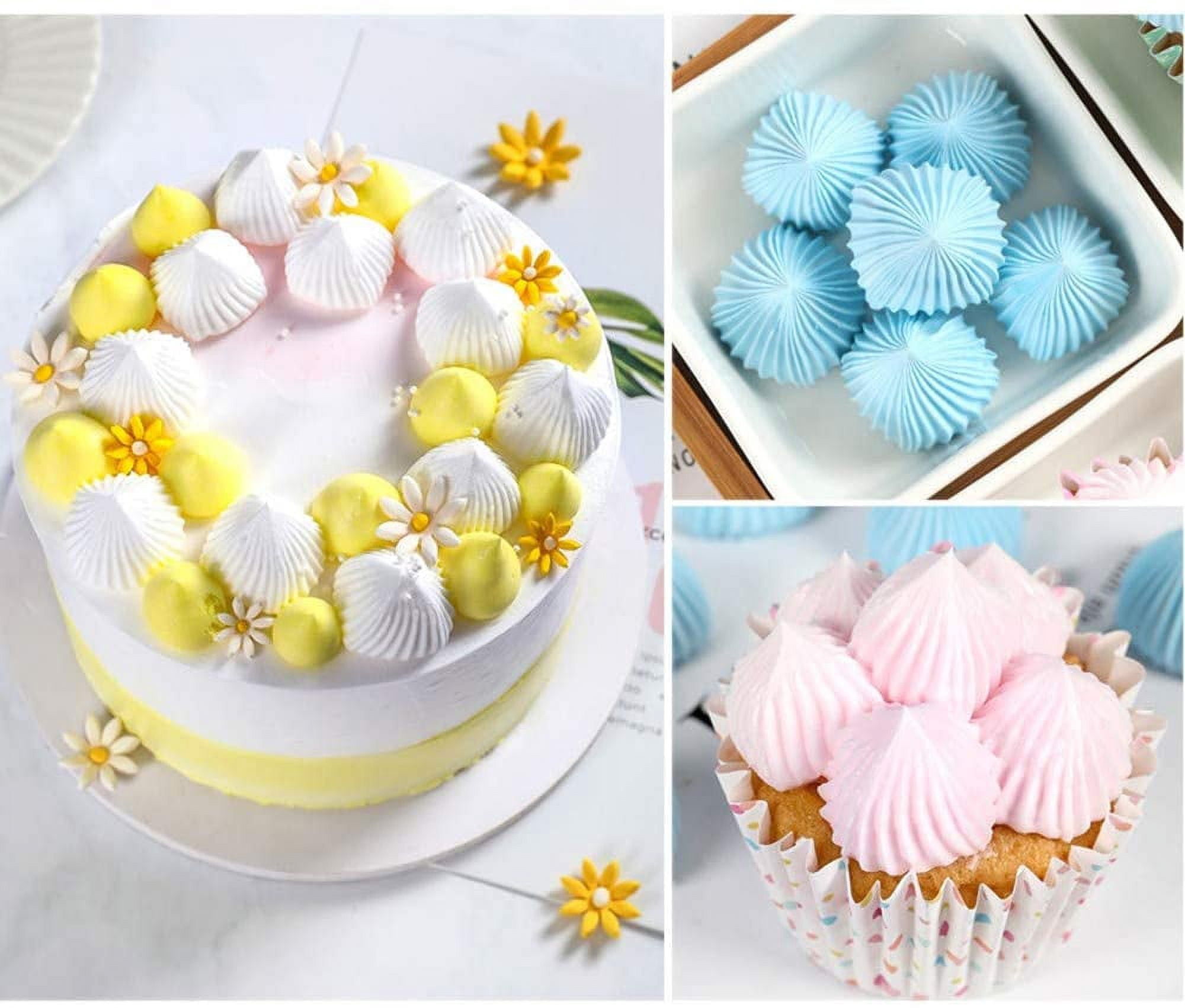 4Pcs Large Piping Tips Set, Pastry Tips Set Cake Decorating Icing Piping Tip Set Frosting Tips Set Cake Piping Nozzles Tips Kit Square Round Icing Piping Tips Decorating Tube Set
