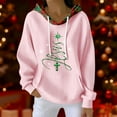 thumbnail image 2 of Women's Fashion Casual Christmas Print Pullover Long-Sleeve Sweatshirt with JESUS Design for Holiday Season and Comfortable Wear,Pink,L, 2 of 5