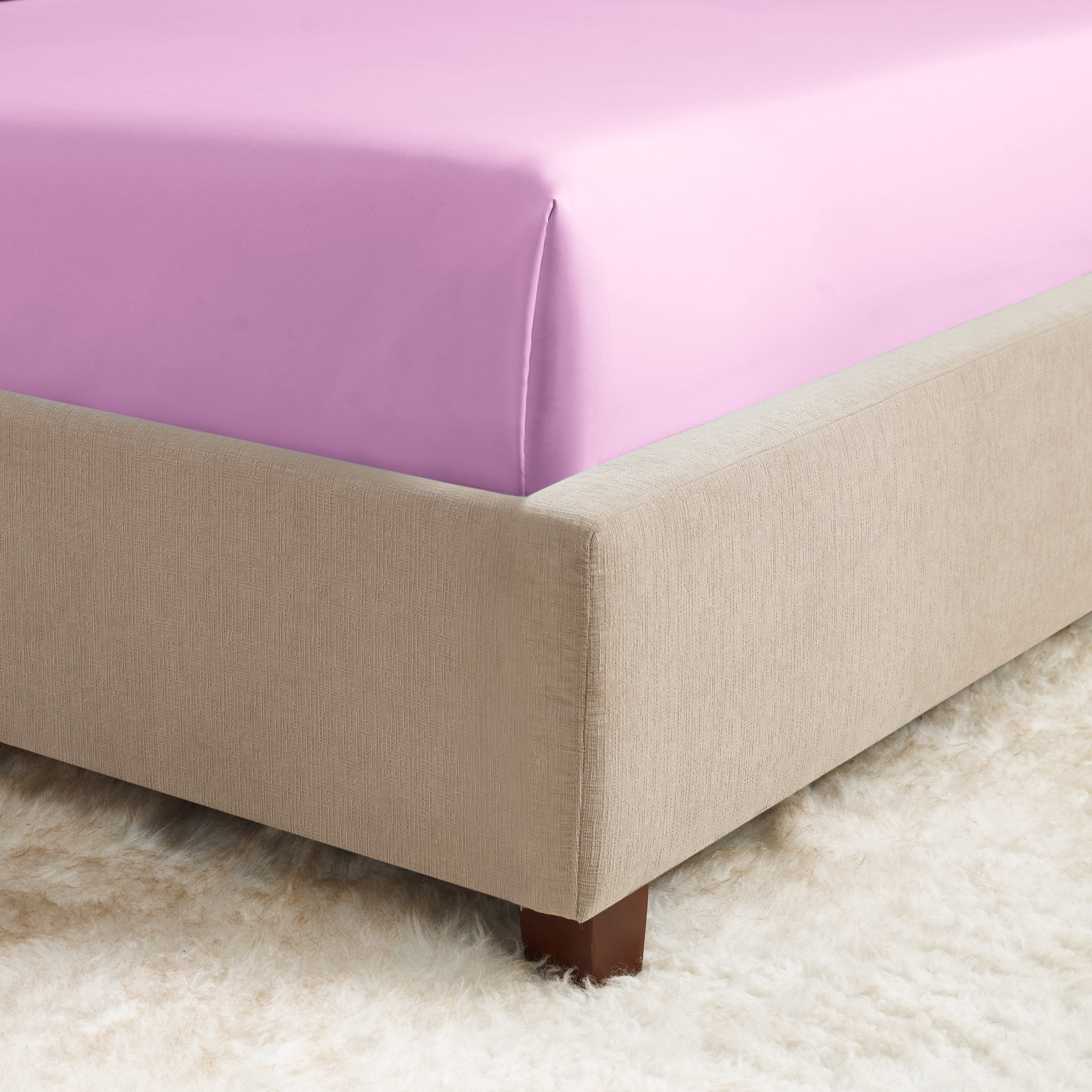 Hearth & Harbor Deep Pocket 3 Piece Solid Bed Sheet Set, 1800 Thread Count Microfiber Sheets, Twin-XL, Lavender Dream