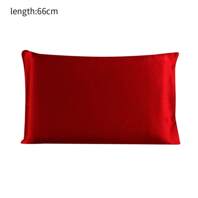 Funda de almohada de seda de morera, funda de almohada transpirable de 2 lados, funda de almohada de color sólido para la piel del cabello, rojo vino, 51x66cm kenally HA003379-16