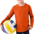 thumbnail image 5 of Bmisegm Kids Long Sleeve Shirts Breathable Mesh Raglan Tee for Boys Girls Lightweight Rash Guard Sports T Shirt for Toddler Youth Boys Shirt Orange 4-5 Years, 5 of 6