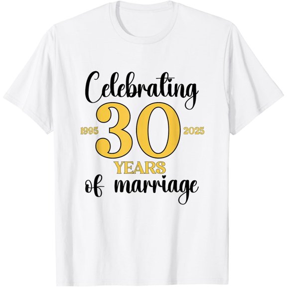 Exquisite and comfortable-30 Years Of Marriage Est. 1995 2025 30th Wedding Anniversary T-Shirt