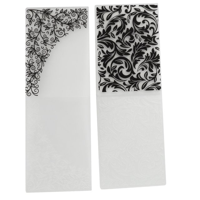 Plastic Embossing Folders, Plastic Embossing Template Widely Premium Plastic Exquisite Reusable Flower Leaves 2 Pieces for Cards for Envelope for DIY