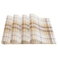 thumbnail image 1 of 4 Pcs Manteles de patrón de cuadrícula PVC PET para mesa de comedor, manteles lavables de color marrón, 1 of 6