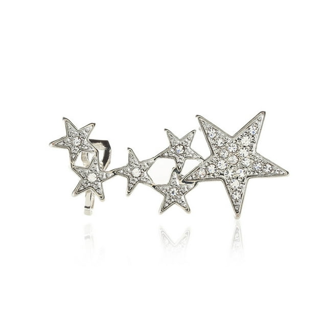 WREESH Personality Earrings Leaves Beautiful Diamond Earrings Irregular Mesh