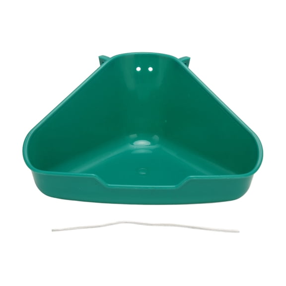 Reinforced Small Animal Toilet, Deep Green, Hygienic Odorless Corner Litter Pan