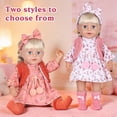 thumbnail image 4 of AlevRam 18 inch Doll Clothes Outfit Set with Floral Dress, Plush Vest, Headband, Underwear and Socks, 5 Piece Doll Clothing Accessories for 18 inch Dolls, White, 4 of 5