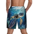 thumbnail image 3 of Sigee Watercolor Turtle4 Print Mens Swim Trunks with Compression Liner Quick Dry Swim Stretch Beach Shorts with Pockets,S-3XL, 3 of 7