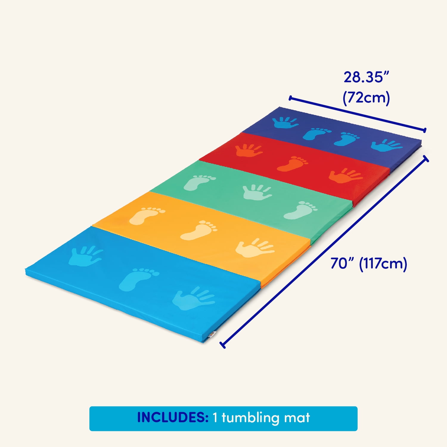 Battat Mini Gymnast's Mat with Foldable Multicolor S-M Design and Handle, Preschool Toy for Toddlers 3 years +