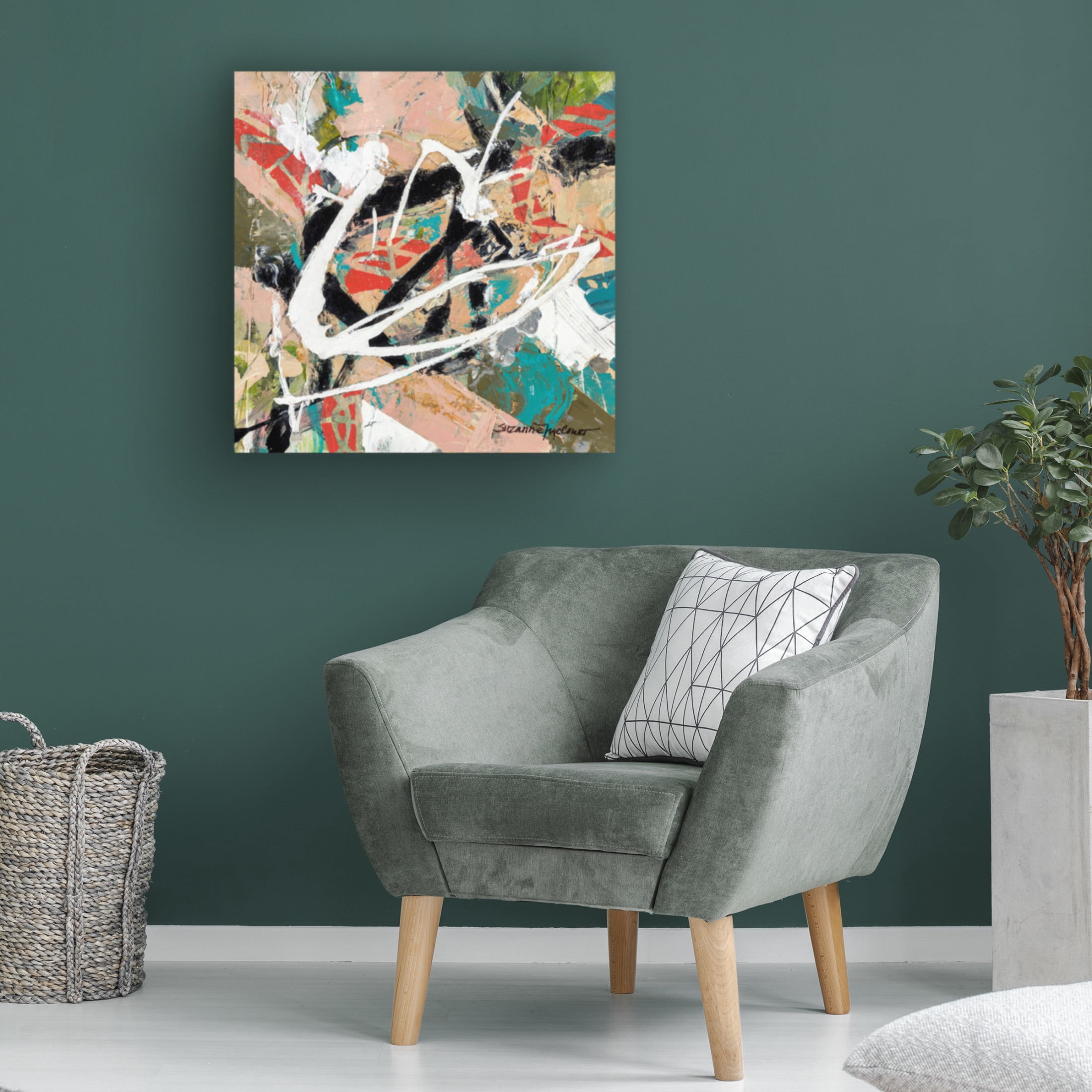 Canvas Wall Art - Suzanne McCourt 'Stacked' Wall Art for Living Room, Bedroom, or Office Décor by Trademark Fine Art - 24 x 24 Inches