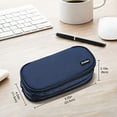 thumbnail image 4 of ProCase Big Capacity Pencil Case Pen Bag, Handheld Pencil Holder Pouch Pen Organizer Stationery Pouch with Durable Zipper Multi Compartments for Office Supplies –Navy, 4 of 7