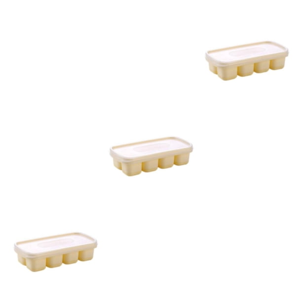 Billuyoard Molde para bandeja de cubitos de hielo Molde para glaseado de congelador de gelatina manual con tapa Reutilizable A prueba de fugas Type1 NO1
