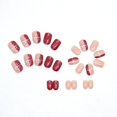 thumbnail image 2 of 24 uñas postizas navideñas cortas, uñas adhesivas rojas con purpurina, diseño de caja de regalo, uñas postizas extraíbles, regalos de arte de uñas navideño, 2 of 4