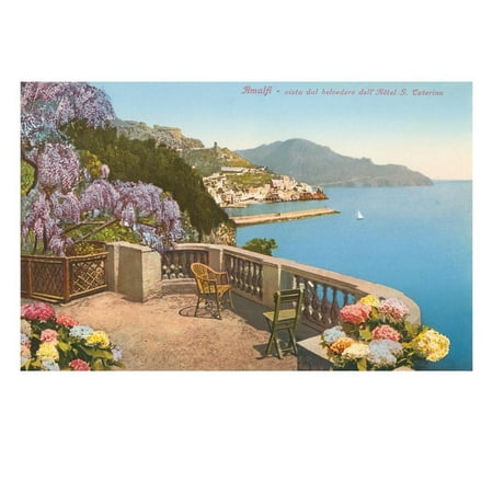 View of Amalfi Coast, Italy Print Wall Art (Best Of Amalfi Coast)