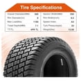 thumbnail image 4 of 2 PCS 20x10.00-8 Lawn Mower Tires 4PR Turf Saver Lawn & Garden Tires for Garden Tractor Riding Mower, Tubeless, 4 of 6