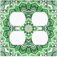 thumbnail image 3 of Metal Light Switch Plate Cover Green Mandala Icy Flower Tile Pattern MDL049, 3 of 13