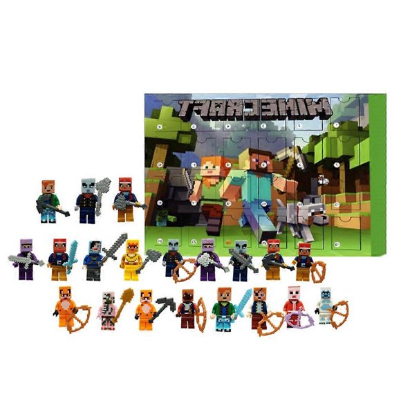 2024 Minecraft Action Figure Model Toy Christmas Advent Calendar 24Days Countdown Blind Box Surprise Gifts