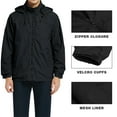thumbnail image 3 of MYJAJAYI Mens Lightweight Windbreaker Waterproof Rain Jacket Long Sleeve with Zipper Closure Black S, 3 of 7