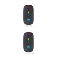 thumbnail image 2 of Matsuzay Ratón recargable para computadora portátil Compatible con Bluetooth V5.0 Receptor inalámbrico Ratones silenciosos para PC Luz azul Computadora Negro Modos dobles 2piezas, 2 of 6