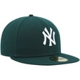 thumbnail image 3 of Men's New Era Green New York Yankees White Logo 59FIFTY Fitted Hat, 3 of 5