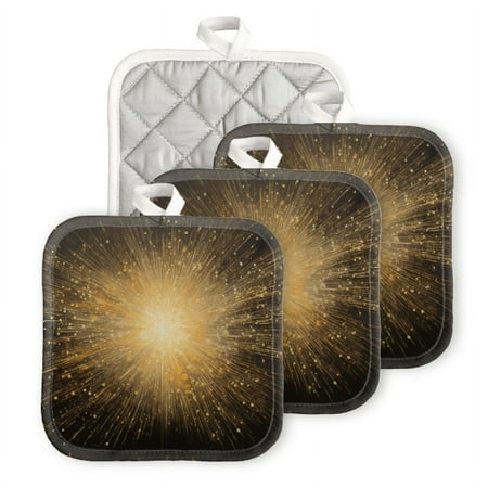 

BaHomeck Pot Holders 4pcs dacron Made Square heat-resisting mat Machine Washable for Kitchen Oven Hot Pads 6.7inch*6.7inch Painting Depicting Explosion Of Light