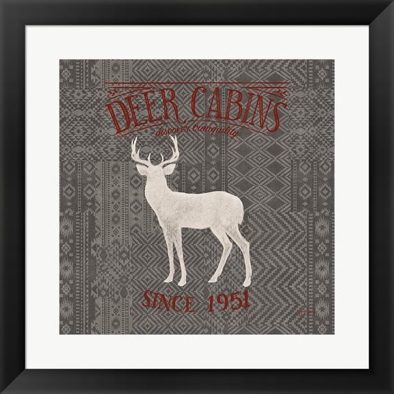 Soft Lodge III Dark with Red by Janelle Penner, Framed Wall Art, 19.5W x 19.5H