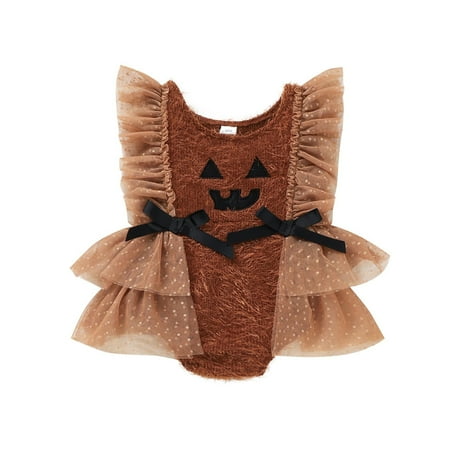 

Baby Gifts for Girls Newborn Boy Sleepers Halloween Hoodie Brown Clothes