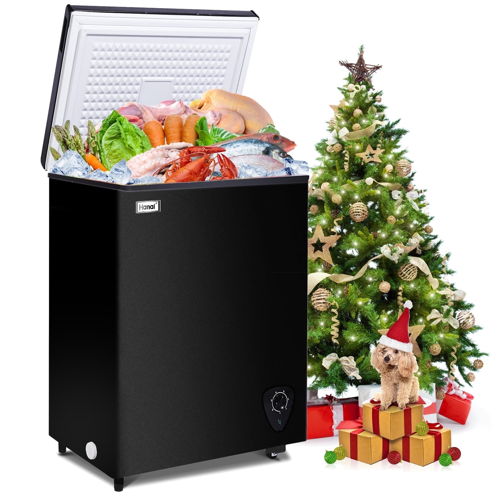 WANAI 3.5 Cu.ft Garage Ready Chest Freezer with Top Open Door