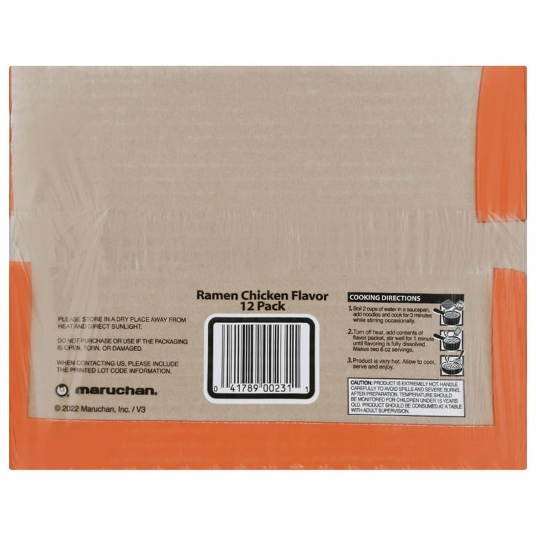 Maruchan Instant Ramen Noodle Chicken Flavor Soup, 3 Oz, 12 Count