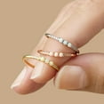 thumbnail image 2 of AFFY Dainty Stackable Opal Promise Band Ring in 14K White Gold over Sterling Silver-7, 2 of 5